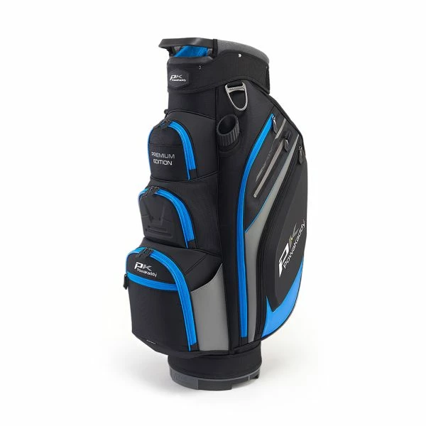 POWAKADDY PREMIUM EDITION CART BAG – BLACK / GUN METAL / BLUE 1 POWAKADDY PREMIUM EDITION CART BAG – BLACK / GUN METAL / BLUE
