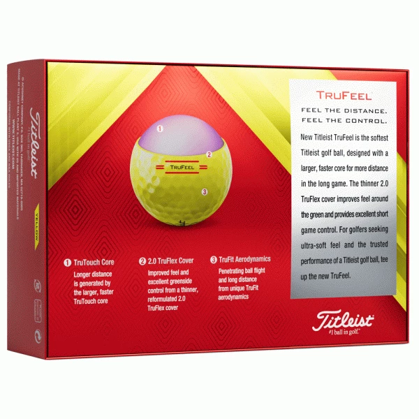 TITLEIST TRUFEEL GOLF BALLS – YELLOW 2 TITLEIST TRUFEEL GOLF BALLS – YELLOW - Image 2