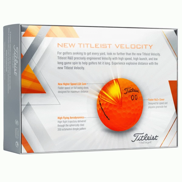 TITLEIST VELOCITY GOLF BALLS – ORANGE +FREE TITLEIST TUMBLER FLASK 3 TITLEIST VELOCITY GOLF BALLS – ORANGE +FREE TITLEIST TUMBLER FLASK - Image 3
