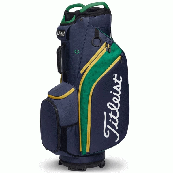 TITLEIST 2023 CART 14 GOLF CART TROLLEY BAG SHAMROCK COLLECTION – NAVY / GREEN / GOLD 1 TITLEIST 2023 CART 14 GOLF CART TROLLEY BAG SHAMROCK COLLECTION – NAVY / GREEN / GOLD