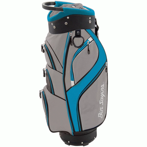 BEN SAYERS DLX 14 WAY GOLF CART BAG – GREY / TURQUOISE 1 BEN SAYERS DLX 14 WAY GOLF CART BAG – GREY / TURQUOISE