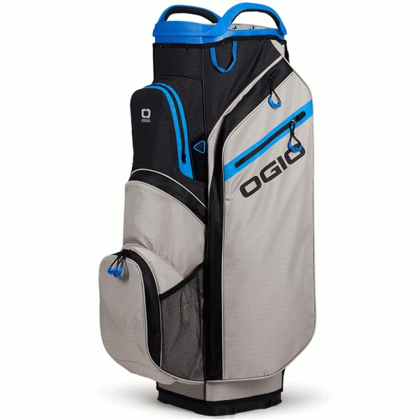 OGIO ALL ELEMENTS SILENCER CART BAG – GREY FLO BLUE 1 OGIO ALL ELEMENTS SILENCER CART BAG – GREY FLO BLUE