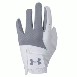 UNDER ARMOUR MEDAL ALL WEATHER GOLF GLOVE – WHITE / GREY