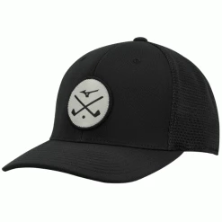 MIZUNO CROSSED CLUBS MESH BACK GOLF CAP β BLACK