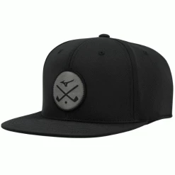 MIZUNO CROSSED CLUBS SNAPBACK GOLF CAP – BLACK