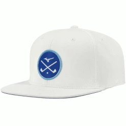 MIZUNO CROSSED CLUBS SNAPBACK GOLF CAP – WHITE