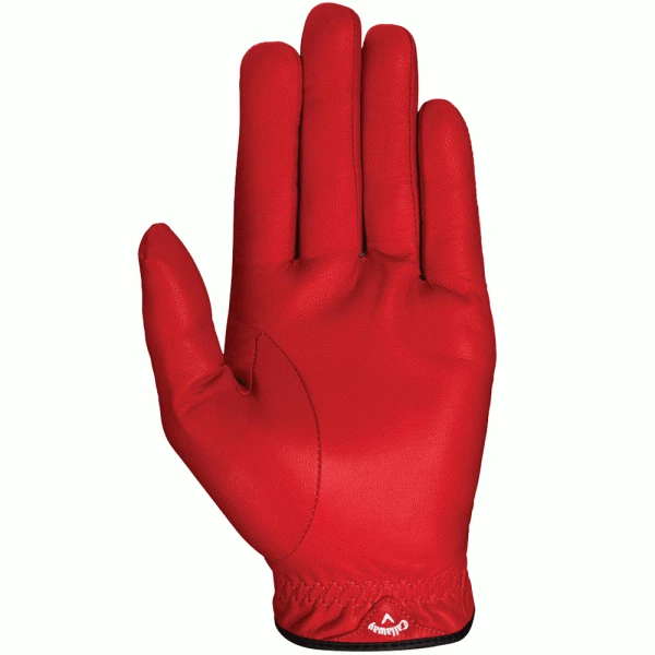CALLAWAY OPTI-COLOUR LEATHER GOLF GLOVE – RED 2 CALLAWAY OPTI-COLOUR LEATHER GOLF GLOVE – RED - Image 2