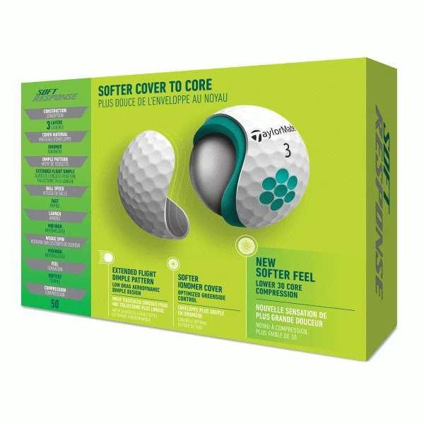 TAYLORMADE SOFT RESPONSE GOLF BALLS – WHITE 2 TAYLORMADE SOFT RESPONSE GOLF BALLS – WHITE - Image 2