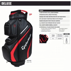 TAYLORMADE DELUXE GOLF CART TROLLEY BAG – RED / BLACK -BALLS Sales Store TMDINFO 600x600 1