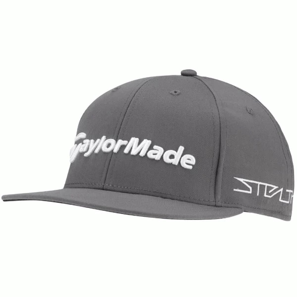 TAYLORMADE TOUR FLAT BILL STEALTH2 GOLF CAP – CHARCOAL 1 TAYLORMADE TOUR FLAT BILL STEALTH2 GOLF CAP – CHARCOAL