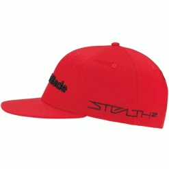 TAYLORMADE TOUR FLAT BILL STEALTH2 GOLF CAP – RED -BALLS Sales Store TOURFLATBILL RED4 600x600 1