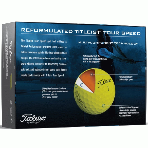TITLEIST TOUR SPEED GOLF BALLS – YELLOW 2 TITLEIST TOUR SPEED GOLF BALLS – YELLOW - Image 2