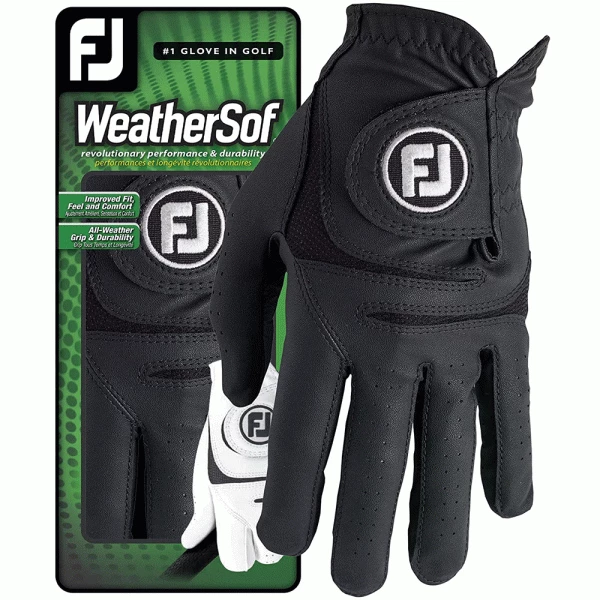 FOOTJOY WEATHERSOF ALL WEATHER GOLF GLOVE BLACK / 2 PACK 1 FOOTJOY WEATHERSOF ALL WEATHER GOLF GLOVE BLACK / 2 PACK