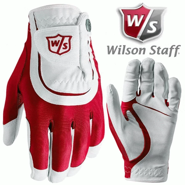 WILSON STAFF FIT ALL GOLF GLOVE – WHITE / RED 2 WILSON STAFF FIT ALL GOLF GLOVE – WHITE / RED - Image 2