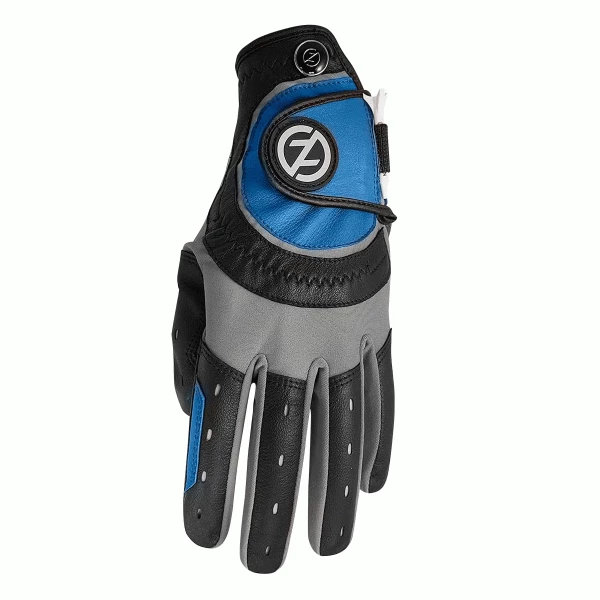 ZERO FRICTION ONE SIZE FITS ALL XTREME CABRETTA GOLF GLOVES – BLACK / BLUE 1 ZERO FRICTION ONE SIZE FITS ALL XTREME CABRETTA GOLF GLOVES – BLACK / BLUE